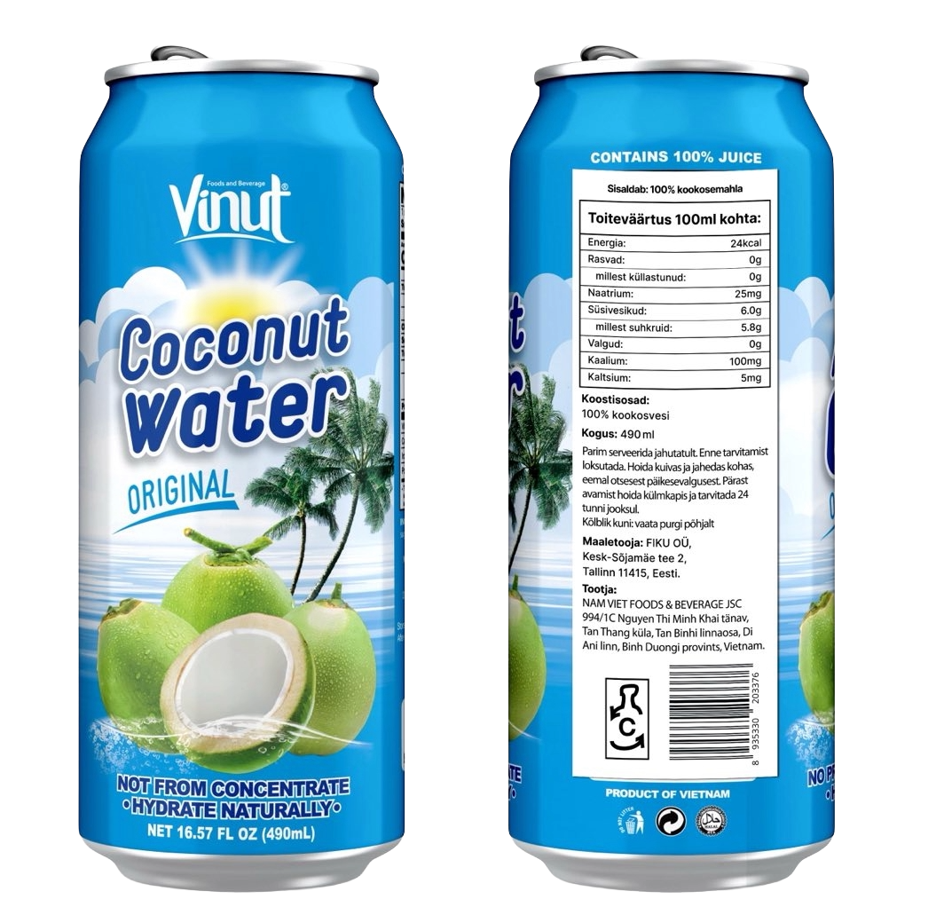 Vinut kookosvesi 490ml