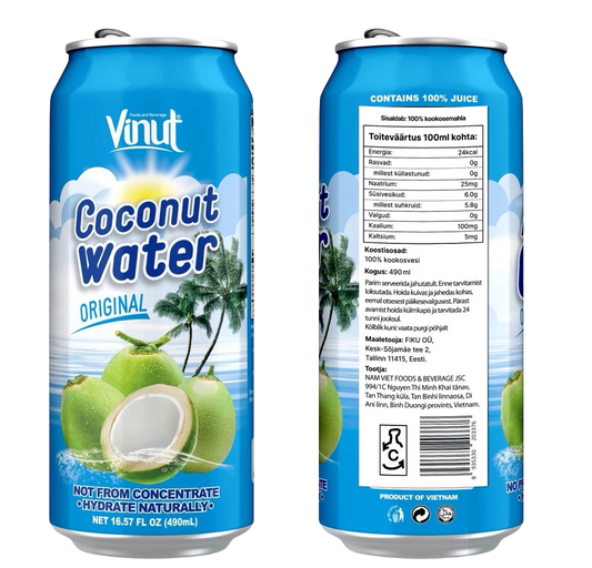 Vinut kookosvesi 490ml